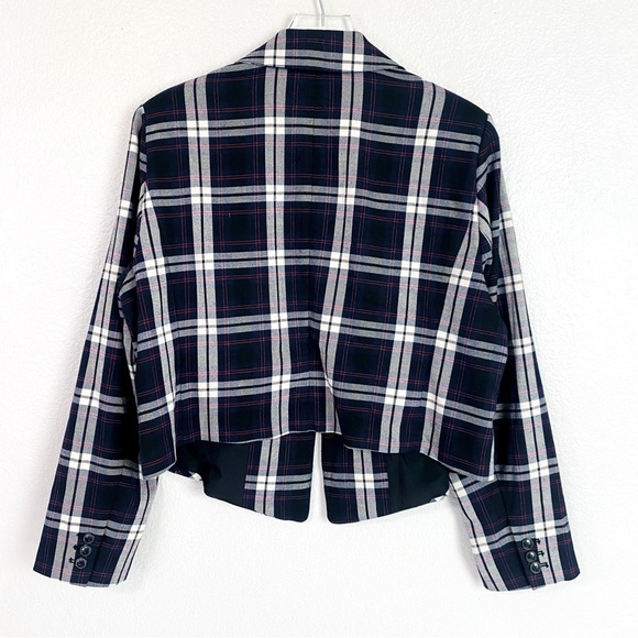 Lane Bryant Plaid Perfect Drape Cropped Blazer Size 18 - Picture 4 of 7